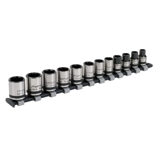 Sealey AK2741B - Set da 12 chiavi a bussola da 3/8 "Sq Drive, serie nera