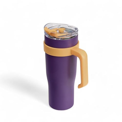 Image of The Memory Company Officially Licensed 46oz Team Color Slim Tumbler with Straw and Handle, Baltimore Ravens