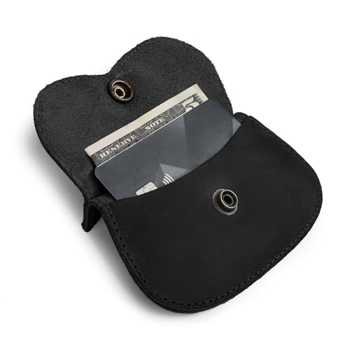 Image of Hide & Drink, Cat Shape Wallet Handmade from Full Grain Leather - Charcoal Black