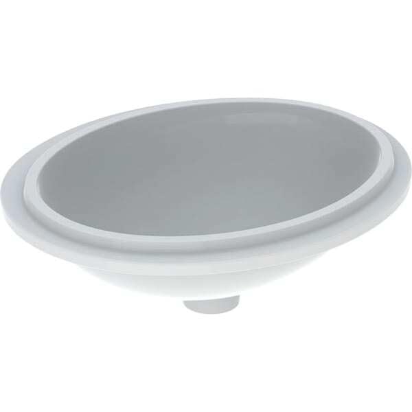 Lavabo bajo encimera ovalado VariForm de Geberit, 420x330mm, sin agujero para grifo, sin rebosadero, 500.751.01.2, Color: blanco