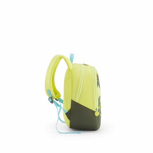 Image of American Tourister Buzzy | 13 Ltrs | 2 Compartments | Bottle Pocket | Ergonomic Padded Back Panel & Shoulder Straps | Kids Backpack | 1 Year International Warranty | Monkey Green