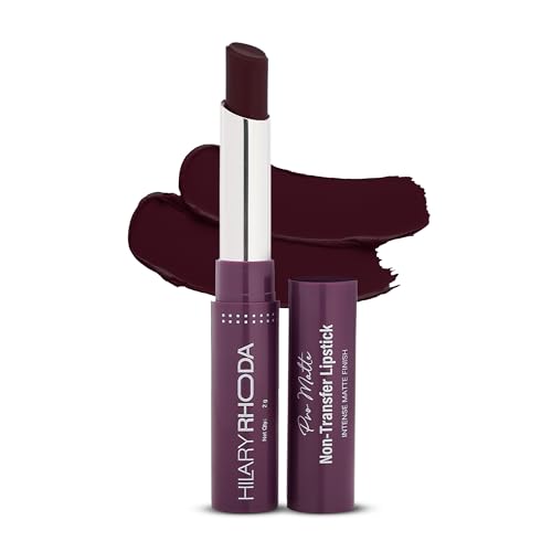 Image of Hilary Rhoda Pro Matte Non-Transfer Lipstick | Waterproof & Smudge-Proof | 12-Hour Long Stay | 24 Shades Available | Highly Pigmented Matte Finish Lipstick | 2g - (Berry Bean | Shade 23)
