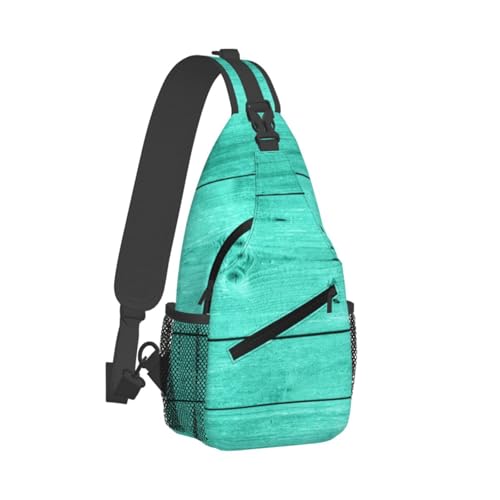 Sac à bandoulière imprimé grain de bois vert pour voyage