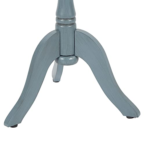 Decor Therapy Simplify Pedestal Accent Side Table, 24" X 15" X 15", Antique Arctic Blue #TOP6