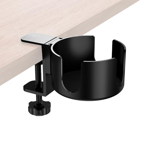 Portavasos Antiderrames Soporte Taza Escritorio, Universal Acero Inoxidable Portavasos Abrazadera Clip para Botellas de Agua para Escritorio Mesa para Hogar Oficina, 1 Piezas