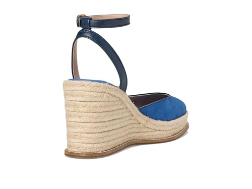 Cole Haan Cole Haan Women's Cloudfeel Kyra Espadrille Wedges, Dutchblue Suede/Navy Blazer Leather, 7-B US