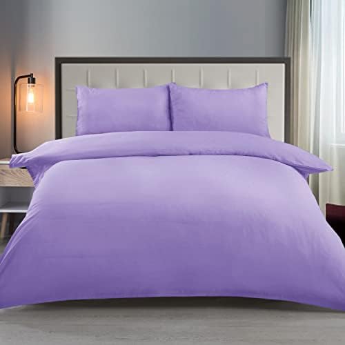 Cotton Comfort Bedding Double Duvet Cover Set 100% Egyptian Cotton 400 Thread Count Double Duvet Set With Pillow cases 2 Pack - Soft Bedding 3Pcs Quilt Cover Double Set (Pink, Double)