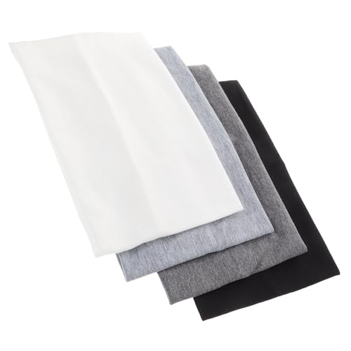 FOYTOKI Boho Wide Elastic Workout Headbands for Women Sweat Wicking Stretchy Yoga Hair Bands Dark Grey Light Grey for Gym and Fitness Activities