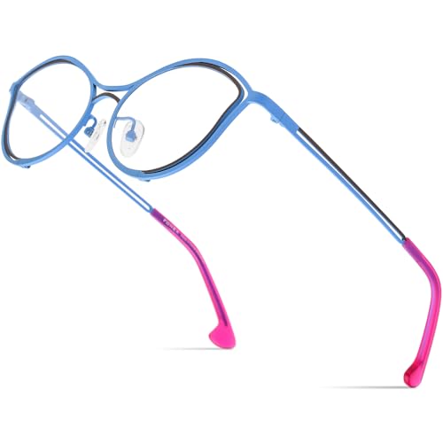 Image of FONEX Colorful Pure Titanium Glasses Frame Women Retro Round Eyeglasses