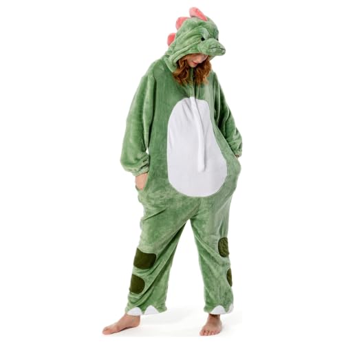 OLAOLA Adult Onesie, Dinosaur Halloween Costume, Animal One-Piece Pajamas - image 1