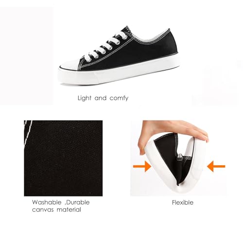 ZGR Women's Canvas Low Top Sneaker Lace-up Classic Casual Shoes for Women4