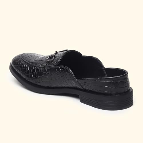 Image of YOHO Lofos Mules for Men | Open Back Cut Comfortable Loafers | Stylish, Flexible Slip-On Formal Shoes with Footpharma Footbed