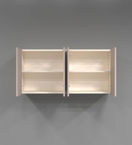 Image of SPECIALITY PANELS 4 Door Wall Cabinet with UV Profile Shutter | Wall Mounted Storage Cabinet for Kitchen Bathroom Living Room | Wooden Wall Cabinet Organizer UV Mocha Finish DIY Assembly