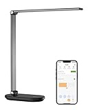 VOCOlinc Intelligente Schreibtischlampen LED Dimmbar, Sprachsteuerung LED Tischlampe mit Mehreren Farbtemperaturen, Timer, APP-Steuerung, Stufenloses Dimmen,Kompatibel mit Alexa Siri Google
