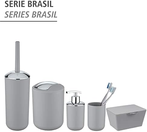 Wenko Brasil Storage Box with Lid, TPE, Grey, 19 x 15.5 x 10 cm