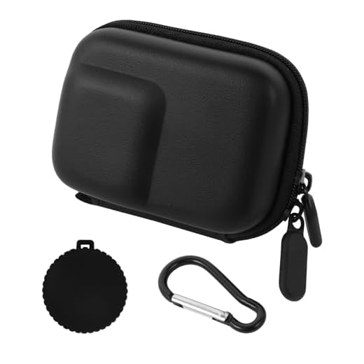 TPTGIAR Mini bolsa para DJI Osmo Action 5 Pro/4/3, negro Hard Shell Bolsa de viaje con tapa de lente para DJI Osmo Action 5 Pro, negro pequeño accesorio portátil para cámaras de acción, Negro
