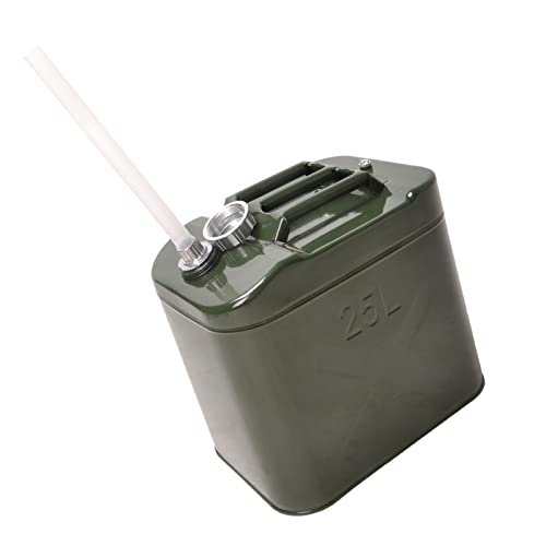 Bidón de gasolina de metal verde con boquilla integrada 25 L, 25 litros, 25 litros, bidón de combustible, depósito diesel Cover