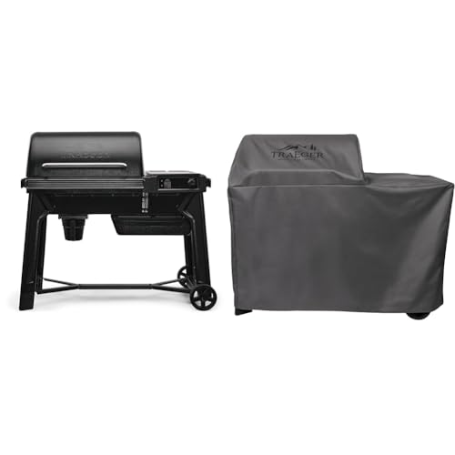 Bundle of Traeger Grills TFB86MLH Woodridge Electric Wood Pellet Grill and Smoker + Traeger Full-Length Grill Cover - Woodridge