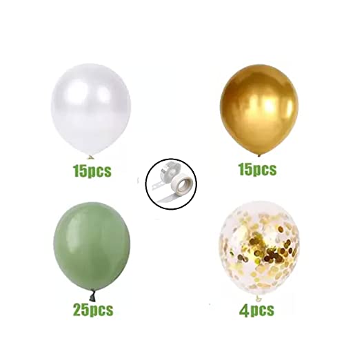 Image of Sage Green Retro Balloon Arch Kit for Birthday, Baby Shower, Welcome Baby & Anniversary Decorations | Boys, Girls, Men, Women Theme Party Decor (Sage Green Balloon Arch Garland -61 pcs)