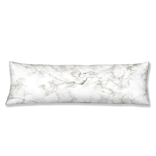Body Pillow Cover, 20 X 54 Inches Digital Printing Body Pillow Case With Hidden Zipper Closure, Ultra Soft Satin Body Pillow Pillowcase For Hair And Skin. Marble #TOP10