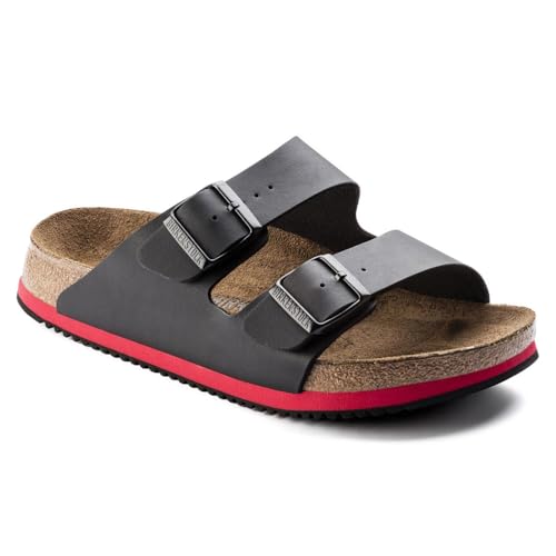 Birkenstock Sandalo Arizona Superrunning, Nero/Rosso, 43 EU