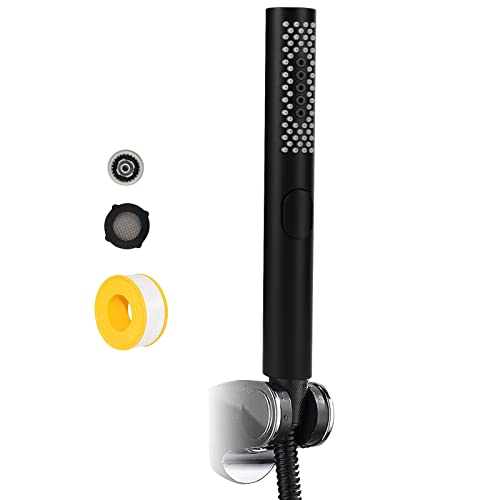 Pommeau de Douche,Douchette Douche Salle de Bain avec 3 Fonctions de Mode Eau,1 Accessoires pour Limiter la Pression d'eau et Ralentir le débit d'eau (Noir) Cover