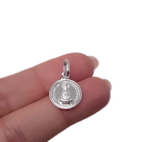 Medalla Virgen de Tíscar de Plata de Ley 925m y 13mm, joya religiosa Patrona de Cazorla 3