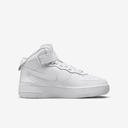 Nike Air Force 1 Mid EasyOn Big Kids' Shoes (FN1193-111, White/White/White) Size 2.53