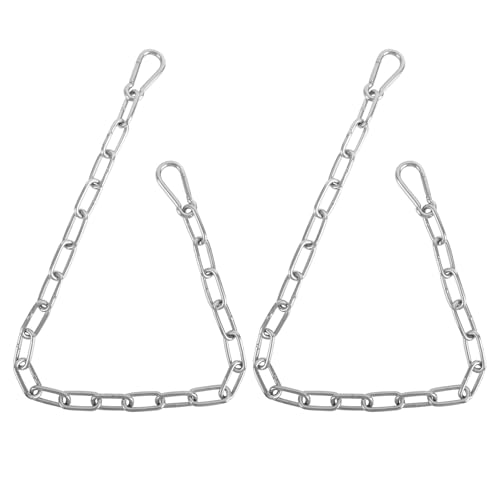 Urkupoo 2 Pack Outdoor Gate Chain Lock with 4 Carabiners Adjustable 5/32 x 28 Inch Security Gate Latch Chain One Handed Operate Gate Chain for Fence Garden Yard Farm Barn Silver