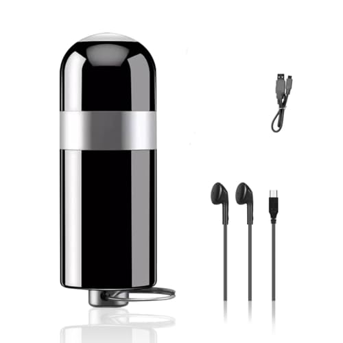 Mini Gravador Voz Som Digital Super Pequeno, Profissional Gravador de Voz, Ditafone Portátil Recarregável para Trabalho, Palestras, Reuniões, Entrevistas, Memória de 16GB, USB 2.0