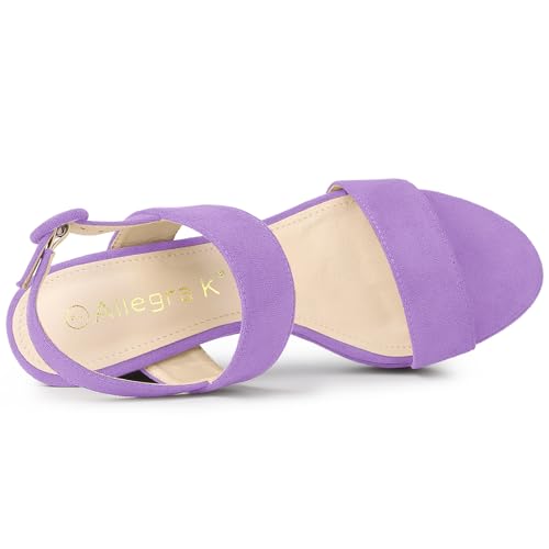 Image of Allegra K Women's Slingback Platform Heels Chunky High Heel Sandals