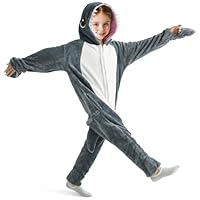 Newleafly Unisex Kids Shark Onesie Pajamas, Soft Cozy Animal Onesie Halloween Cosplay Costume