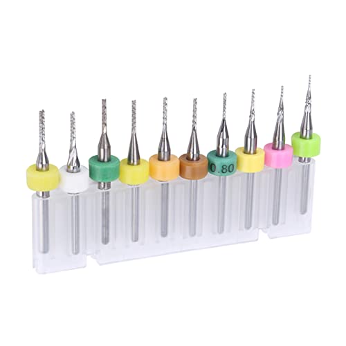 Image of Carbide End Mill 10pcs 0.5 /0.6 /0.7 /0.8 /0.9 /1.0 /1.1 /1.2 /1.3 /1.4mm Carbide End Mill Milling Set Router Engraving Bits End, Deep Ball Bearings