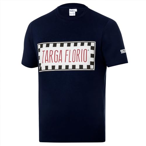 Sparco T-Shirt Targa Florio Taille S Bleu Marine Idéal pour Sorties Circuit