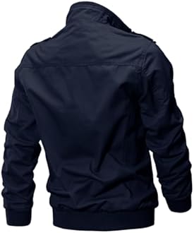 KEFITEVD Mens Warm Fleece Cargo Jacket Winter Military Bomber Jackets Windproof Work Coat with Multi Pockets