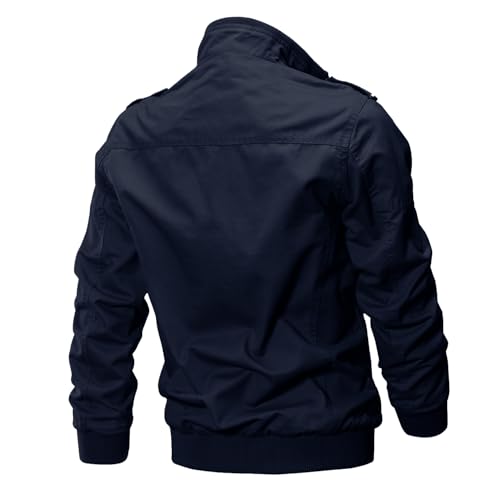 KEFITEVD Mens Warm Fleece Cargo Jacket Winter Military Bomber Jackets Windproof Work Coat with Multi Pockets