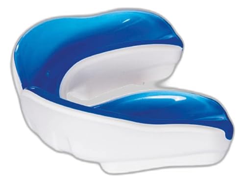METAL BOXE - Protector bucal de gel Senior, color blanco y azul