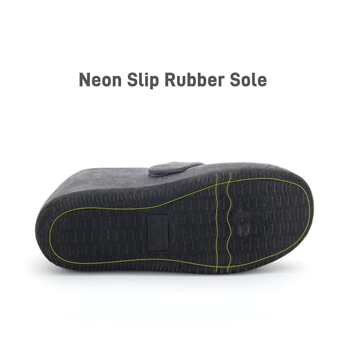 Image of Men's 80-D Memory Foam Adjustable Wide Diabetic Slippers for Swollen Feet, Edema, Arthritis, Elderly Indoor /Outdoor