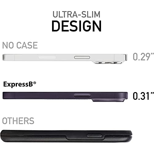 Image of ExpressB Back Cover for iPhone 15 Pro | Minimal Protect | Ultra Thin Anti Scratch Matte Finish Case for iPhone 15 Pro (Purple)