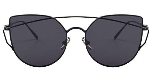 Fashion Women Cat Eye Sunglasses Coating Mirror Lens Oversized Sun glasses UV4003