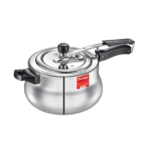 Prestige Nakshatra Pro Plus Svachh Aluminium Gas & Induction Compatible Spillage Control Inner Lid Pressure Cooker Handi 2 L Silver