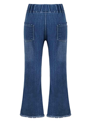 easyforever Little Girl's Vintage Flared Jeans Bell-Bottoms Stretchy Denim Pants Skinny Pants Casual Leggings Trousers2