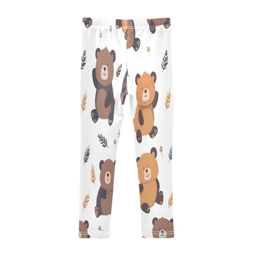 Toddler Girls Leggings Printed Yoga Pants Leggings Cartoon Brown Bear for Kids2