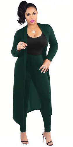Image of Max2co Women 2 Piece Outfits Floral Long Sleeves Open Front Cardigan Cover up with Leggings High Waist Long Pants Set
