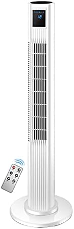 yoo Air Conditioners Tower Fan Quiet Oscillating Cooling Fan 1 Hour Timer 4 Speed Settings Manual Or Remote Controlled Stand Up Floor Portable Fans for Bedroom and Home Office Use 31.5 Inch White