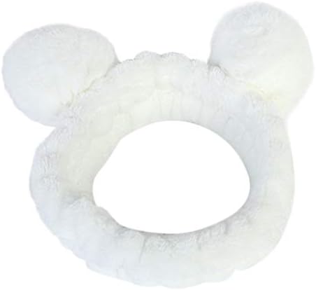 NEEKEY Panda Ear Headbands,Washing Face Shower Headbands Fluffy Elastic Makeup Hairbands,Beauty lovely Spa Makeup Wrap