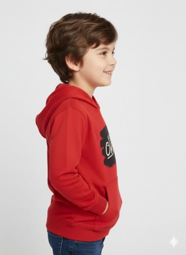 Image of Mack Jonney Boys' inchAwesome inch Printed Fleece Hoodie - Warm Winter Sweatshirt with Kangaroo Pocket -M5452