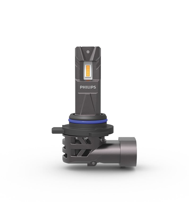 Philips WeatherVision LED car headlight bulb (HIR2), ultra-compact direct-fit, Halogen color match, easy install, LED performance, 3500K, set of 2