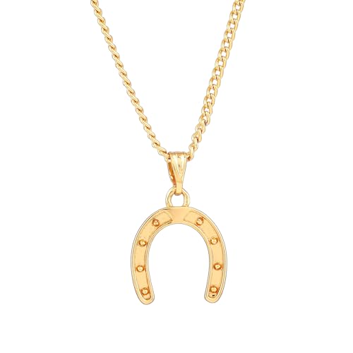 Estele Gold tone chain with gold horse shoe shape design pendant for women (B08CSZDVTH) Amazon Price History, Amazon Price Tracker