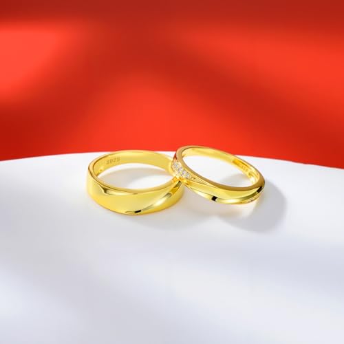 Diamond Couples Rings Wedding Band Sets For His & Hers 10K 14K 18K Gold/Sterling Silver Engagement Ring Anniversary Christmas Valentine's Day Birthday Jewelry Gift2